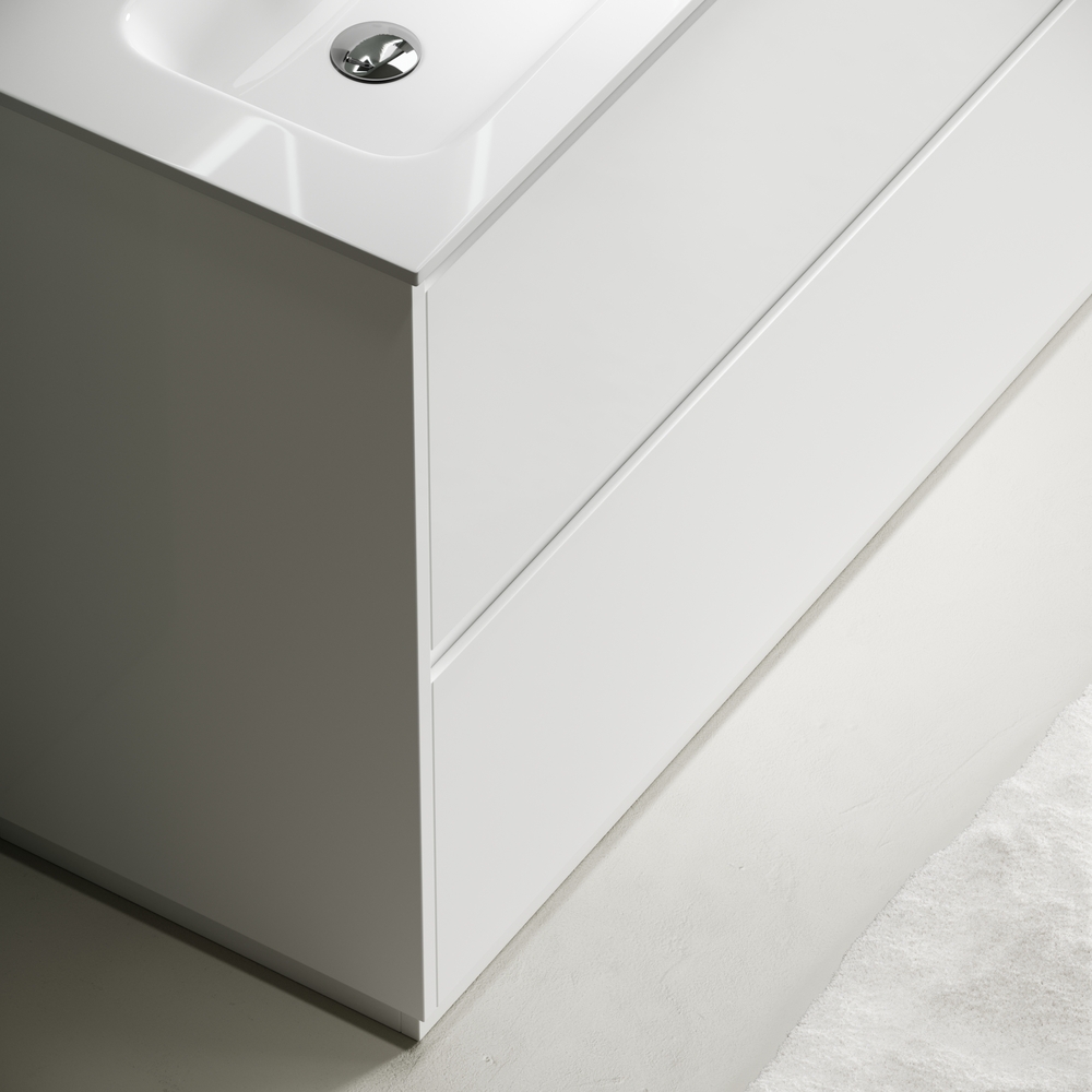 Тумба напольная Sancos Либра напольная (Libra Floor) LB120F-2W 119х45х84 (белый глянцевый), для двойной раковины
