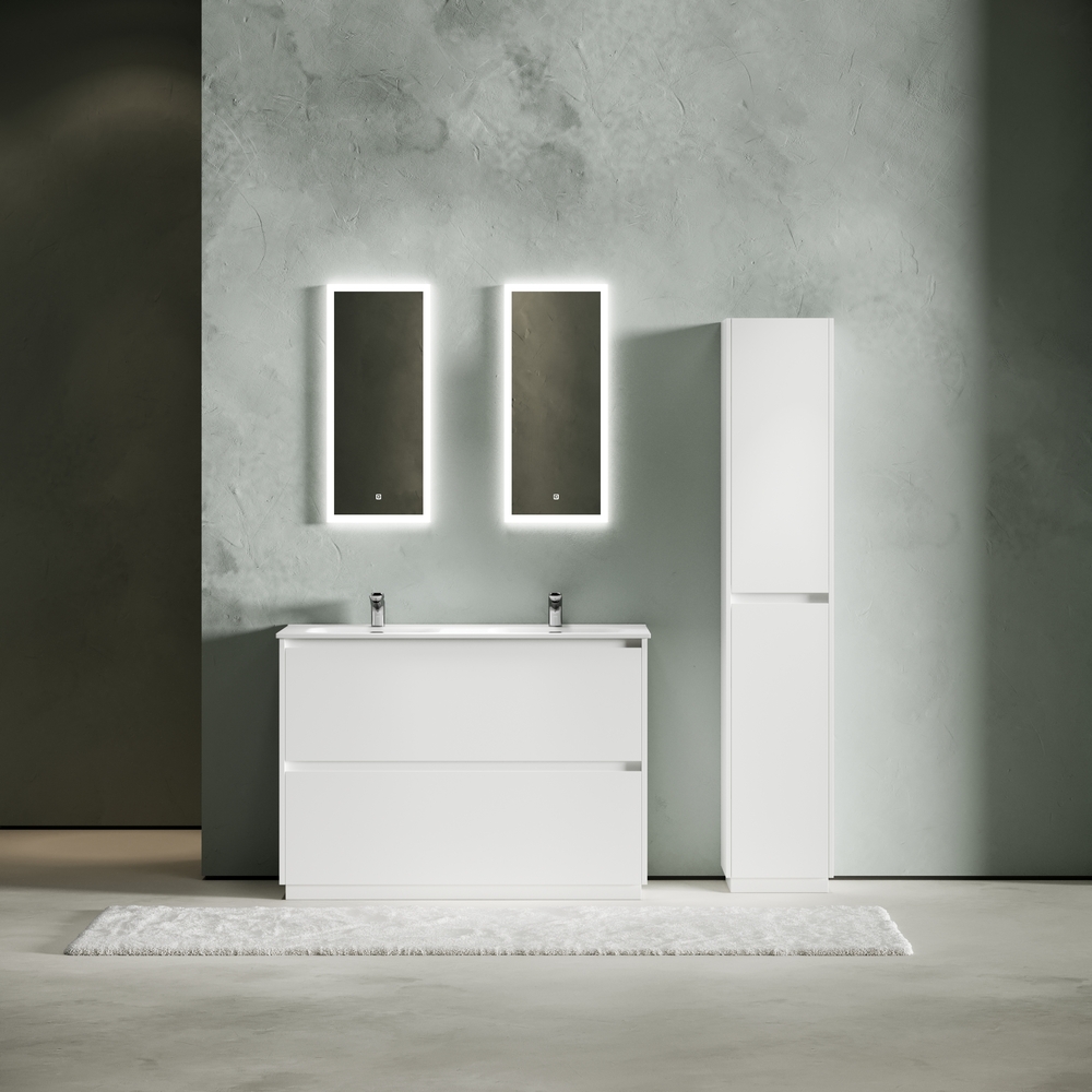 Тумба напольная Sancos Либра напольная (Libra Floor) LB120F-2W 119х45х84 (белый глянцевый), для двойной раковины