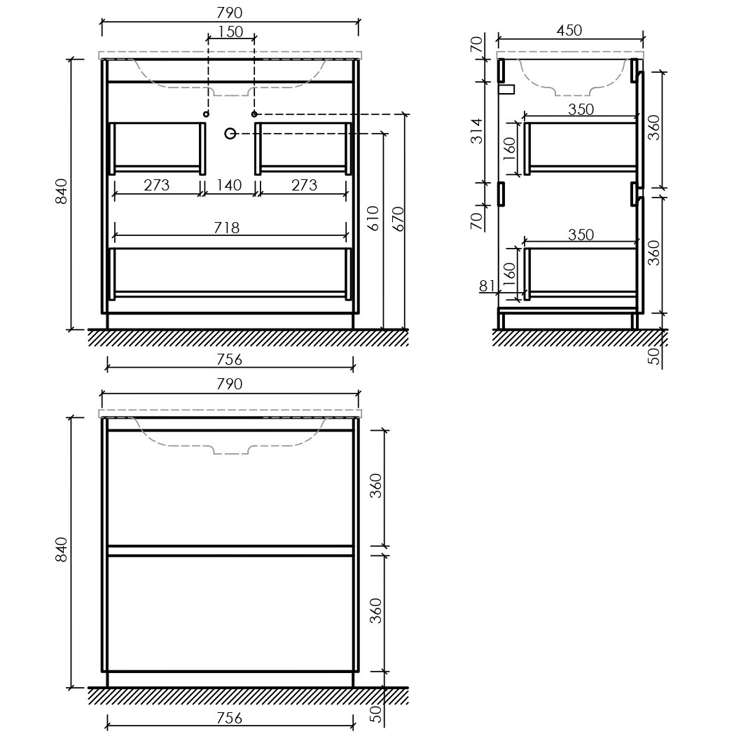 Тумба напольная Sancos Либра напольная (Libra Floor) LB80FECH 79х45х84 (дуб чарльстон)