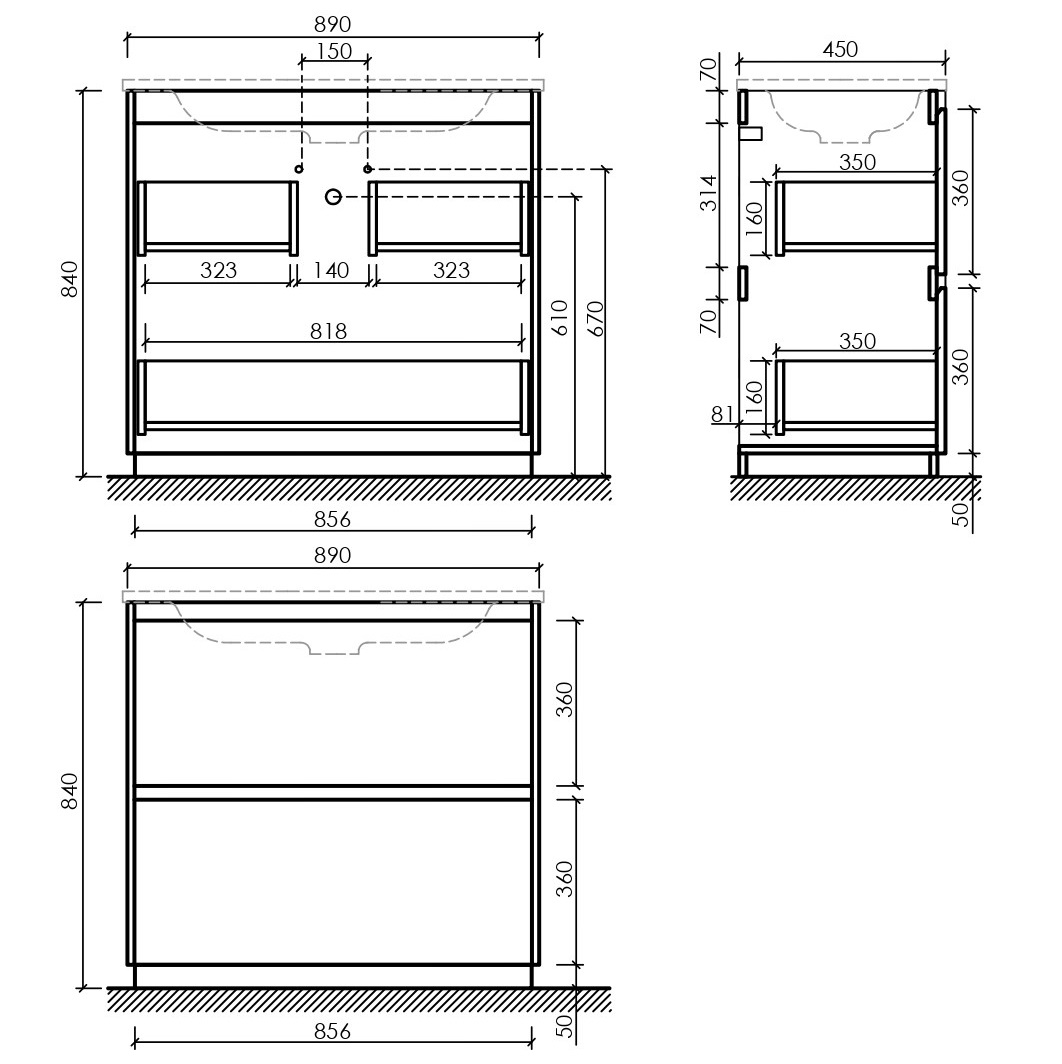Тумба напольная Sancos Либра напольная (Libra Floor) LB90FECH 89х45х84 (дуб чарльстон)