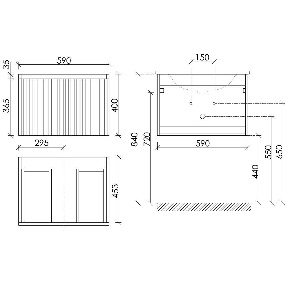 Тумба подвесная Sancos Код (Code) CD60GP 59x45.3х40 (серая платина), с одним ящиком
