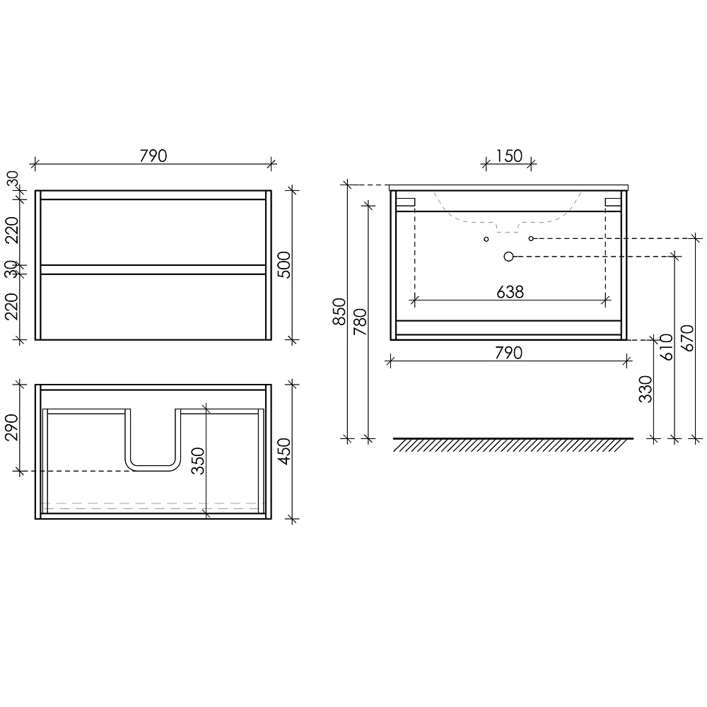 Тумба подвесная Sancos Libra LB80W 79х45х50 (Белый), глянец