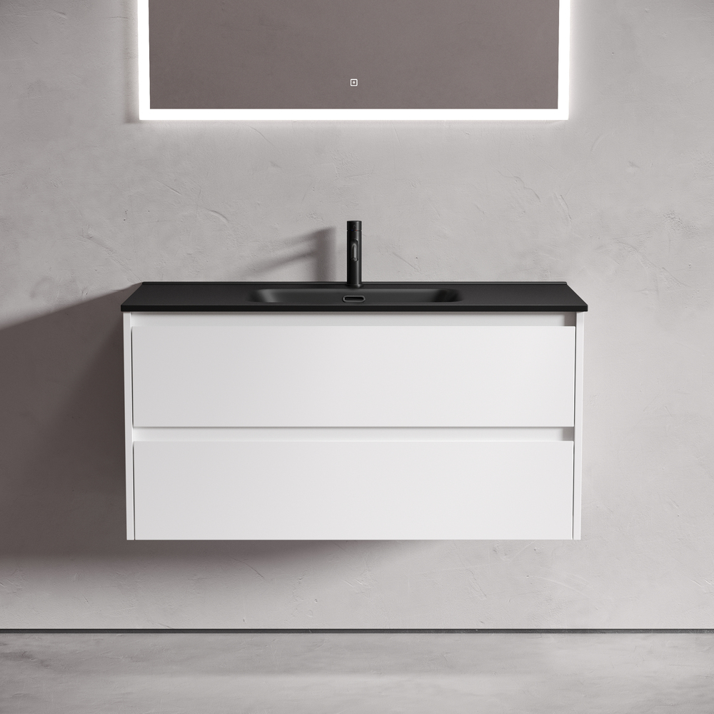 Тумба подвесная Sancos Либра (Libra) LB100W 99х45х50 (белый глянцевый)