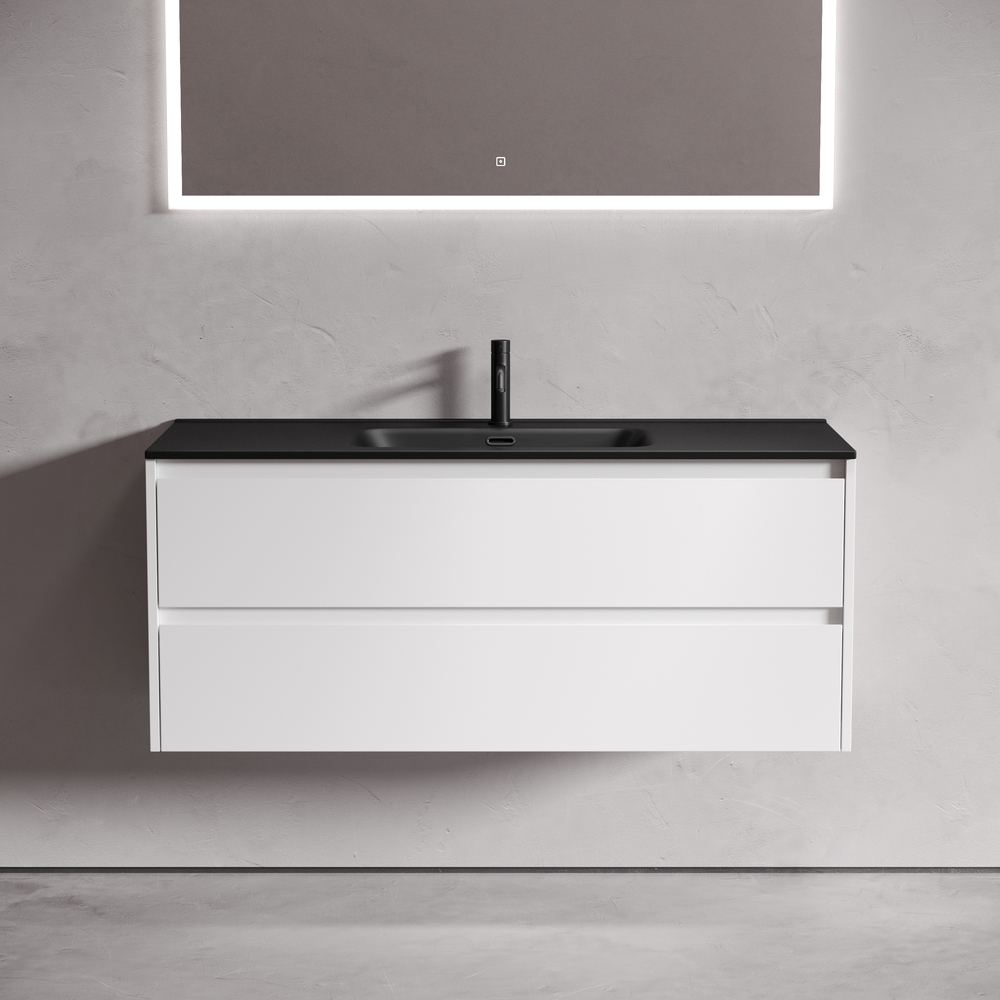 Тумба подвесная Sancos Либра (Libra) LB120-1W 119х45х50 (белый глянцевый)