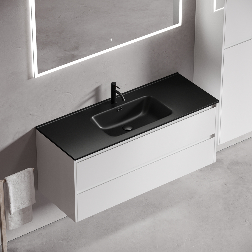 Тумба подвесная Sancos Либра (Libra) LB120-1W 119х45х50 (белый глянцевый)