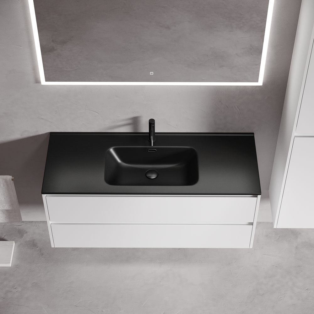 Тумба подвесная Sancos Либра (Libra) LB120-1W 119х45х50 (белый глянцевый)