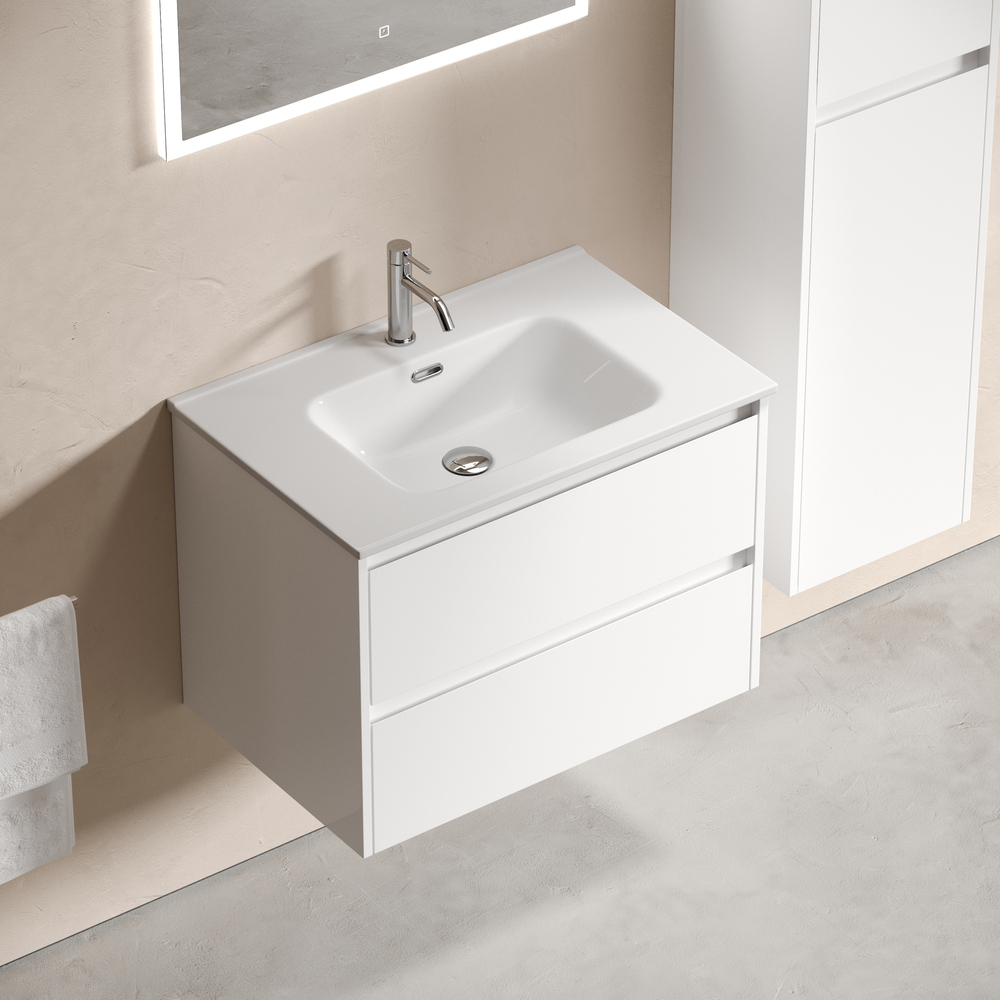 Тумба подвесная Sancos Либра (Libra) LB70W 69х45х50 (белый глянцевый)
