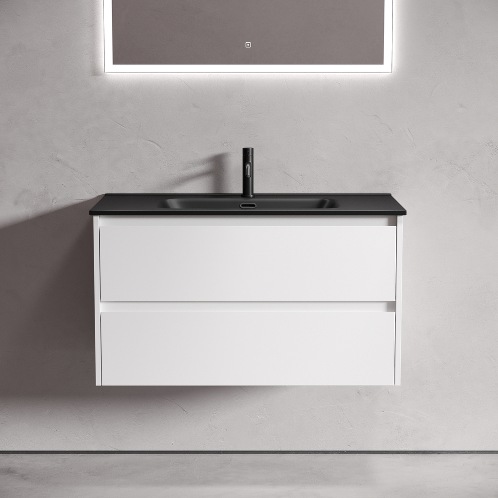 Тумба подвесная Sancos Либра (Libra) LB90W 89х45х50 (белый глянцевый)