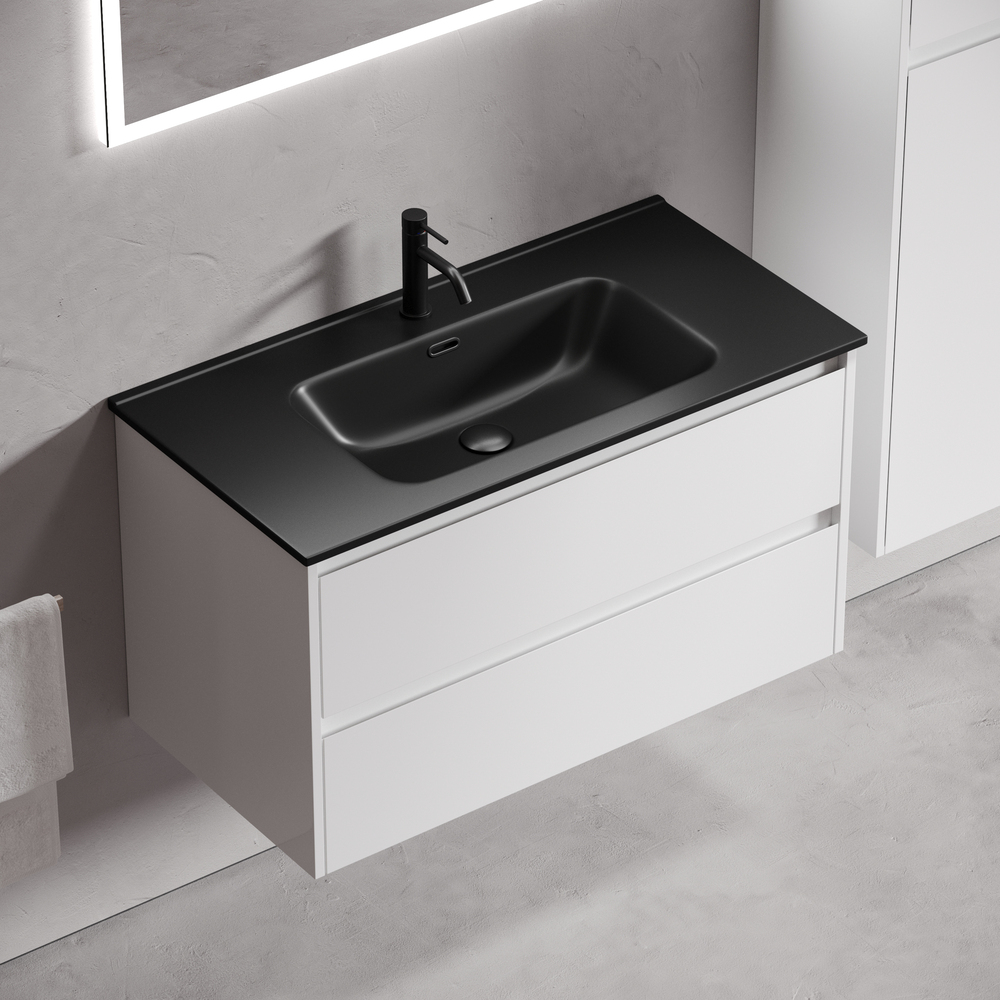 Тумба подвесная Sancos Либра (Libra) LB90W 89х45х50 (белый глянцевый)