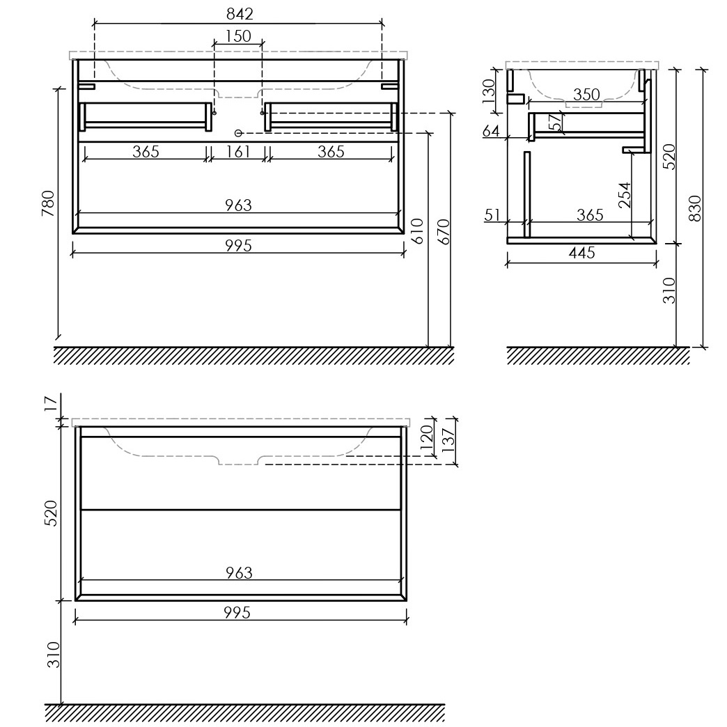 Тумба подвесная Sancos Натура 1.0 (Nature 1.0) MR1.0100EG 99.5x44.5x52 (дуб галифакс)