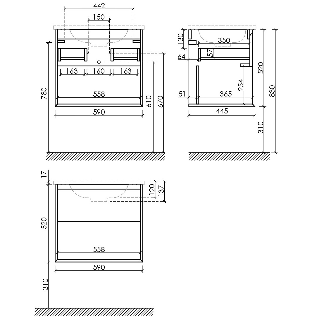 Тумба подвесная Sancos Натура 1.0 (Nature 1.0) MR1.060EG 59x44.5x52 (дуб галифакс)