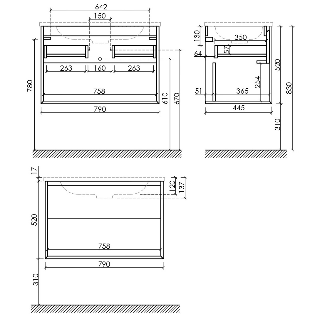 Тумба подвесная Sancos Натура 1.0 (Nature 1.0) MR1.080EG 79x44.5x52 (дуб галифакс)