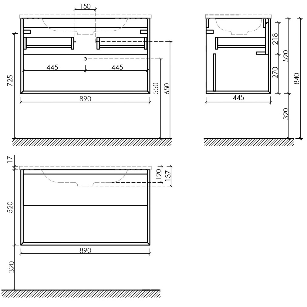 Тумба подвесная Sancos Натура 1.0 (Nature 1.0) MR1.090EG 89x44.5x52 (дуб галифакс)