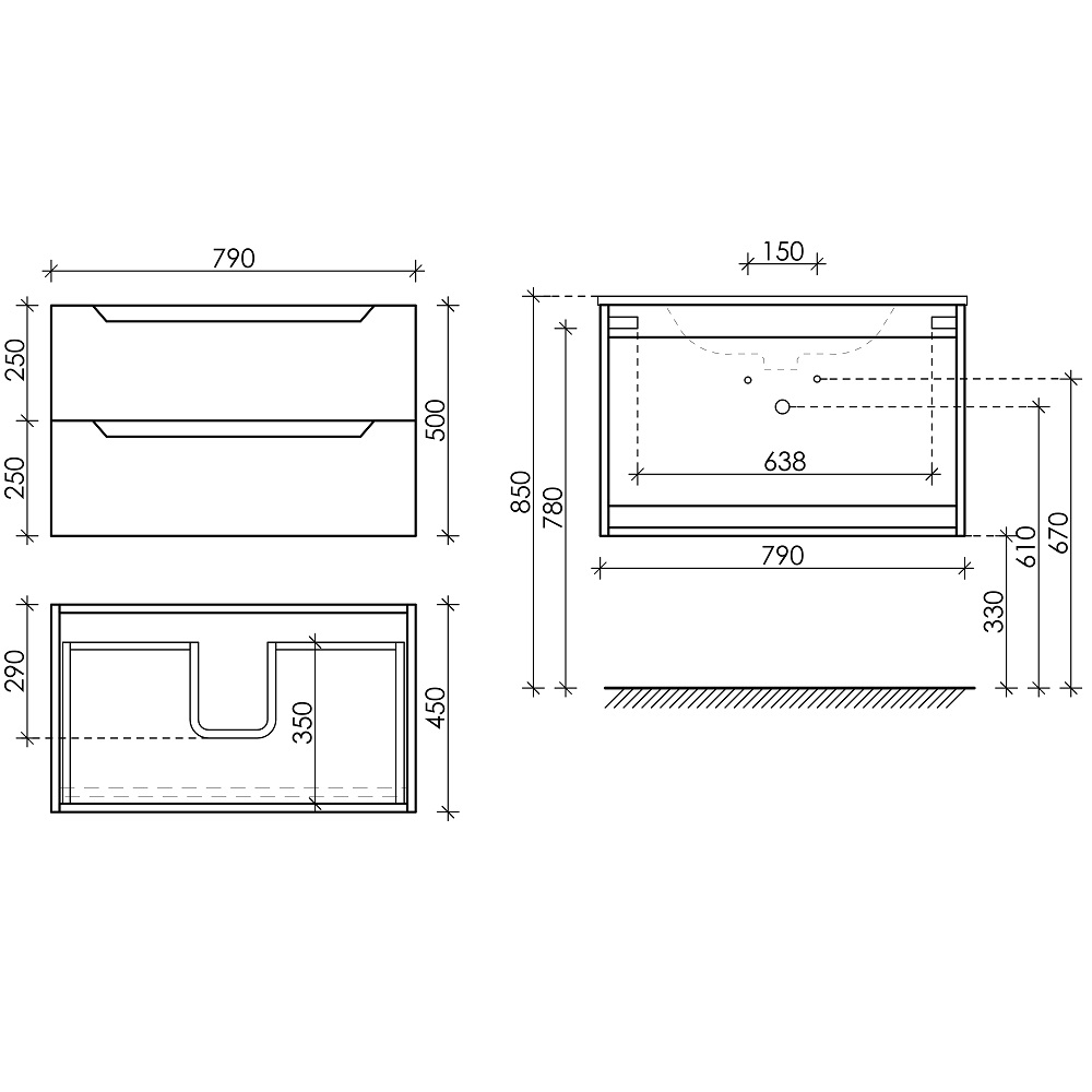 Тумба подвесная Sancos Norma 2.0 NR2.080W 79х45х50 (белый), глянец