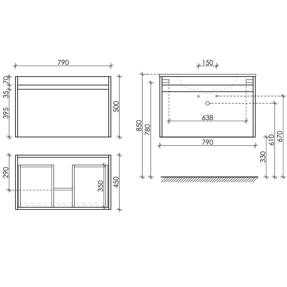 Тумба подвесная Sancos Smart SM80W 79х45х50 (белый), глянец