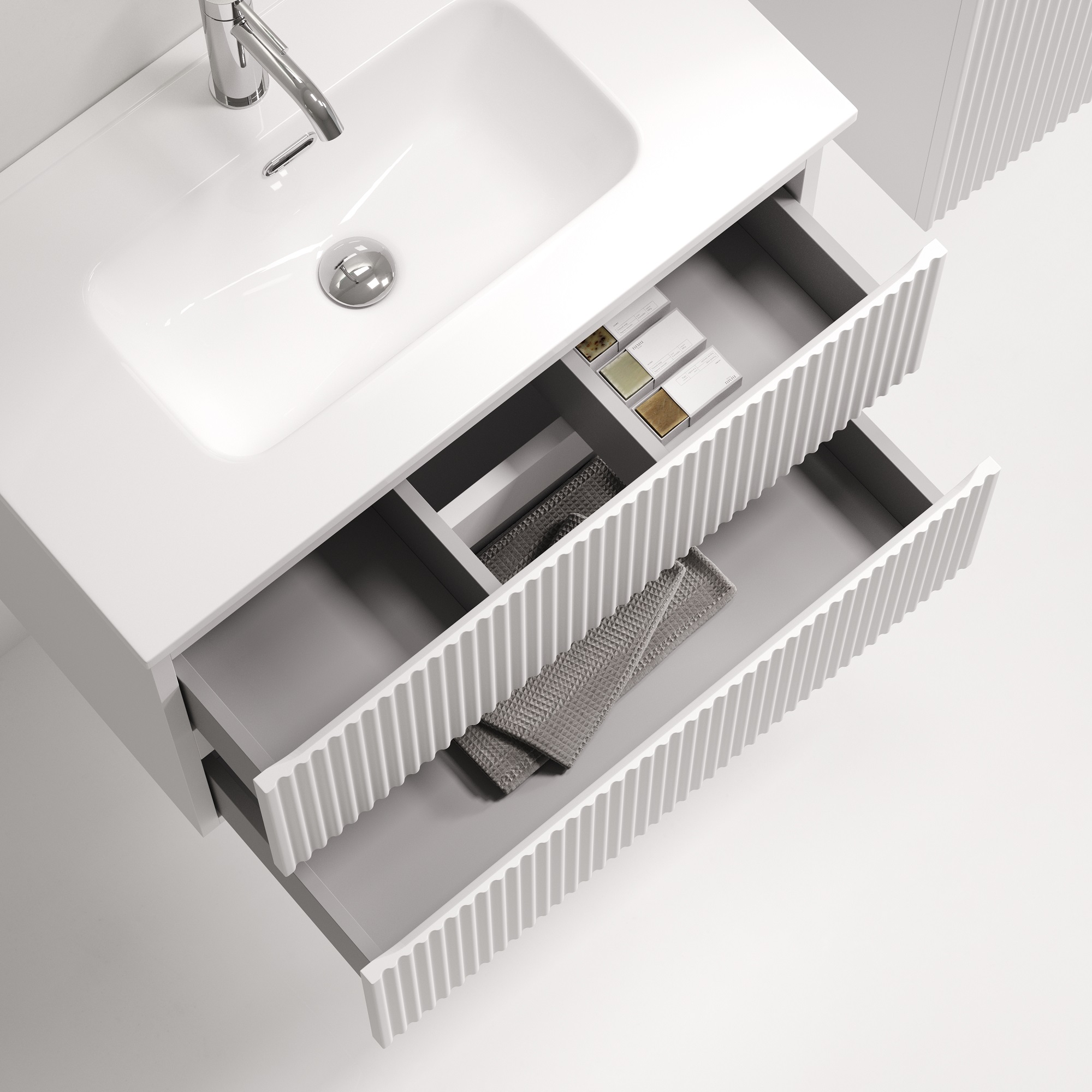 Тумба подвесная Sancos Snob R SNR70/39W 69х39х50 (белый матовый)