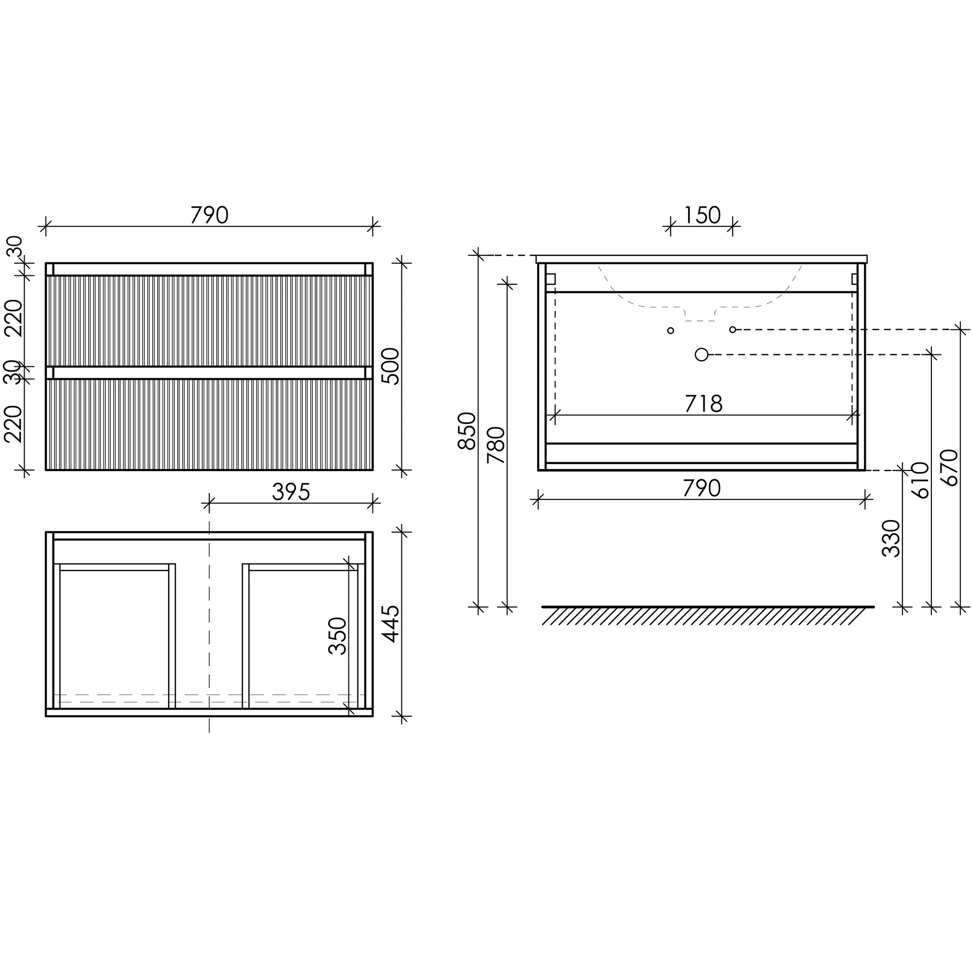 Тумба подвесная Sancos Snob R SNR80MDH 79х44.5х50 (темный антрацит матовый)