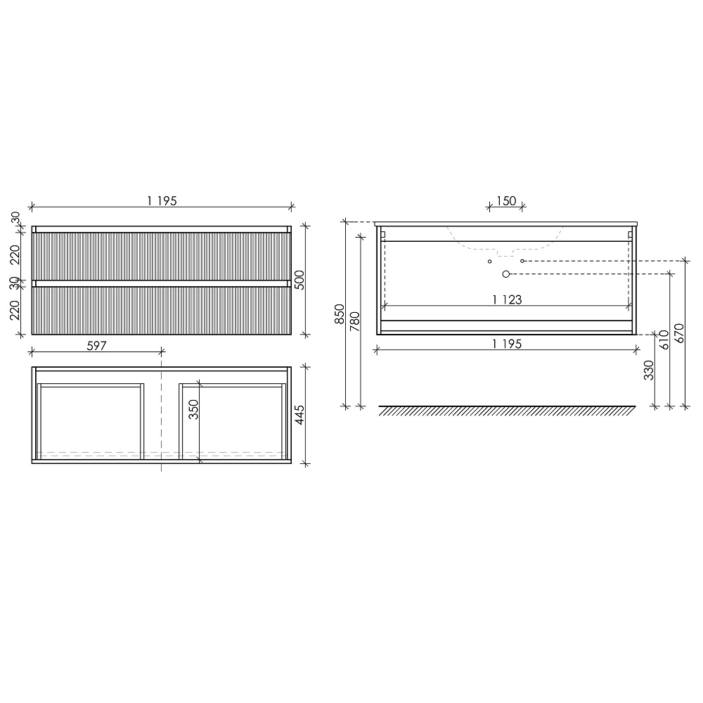 Тумба подвесная Sancos Snob T SNT120W 119.5х44.5х50 (Bianco)