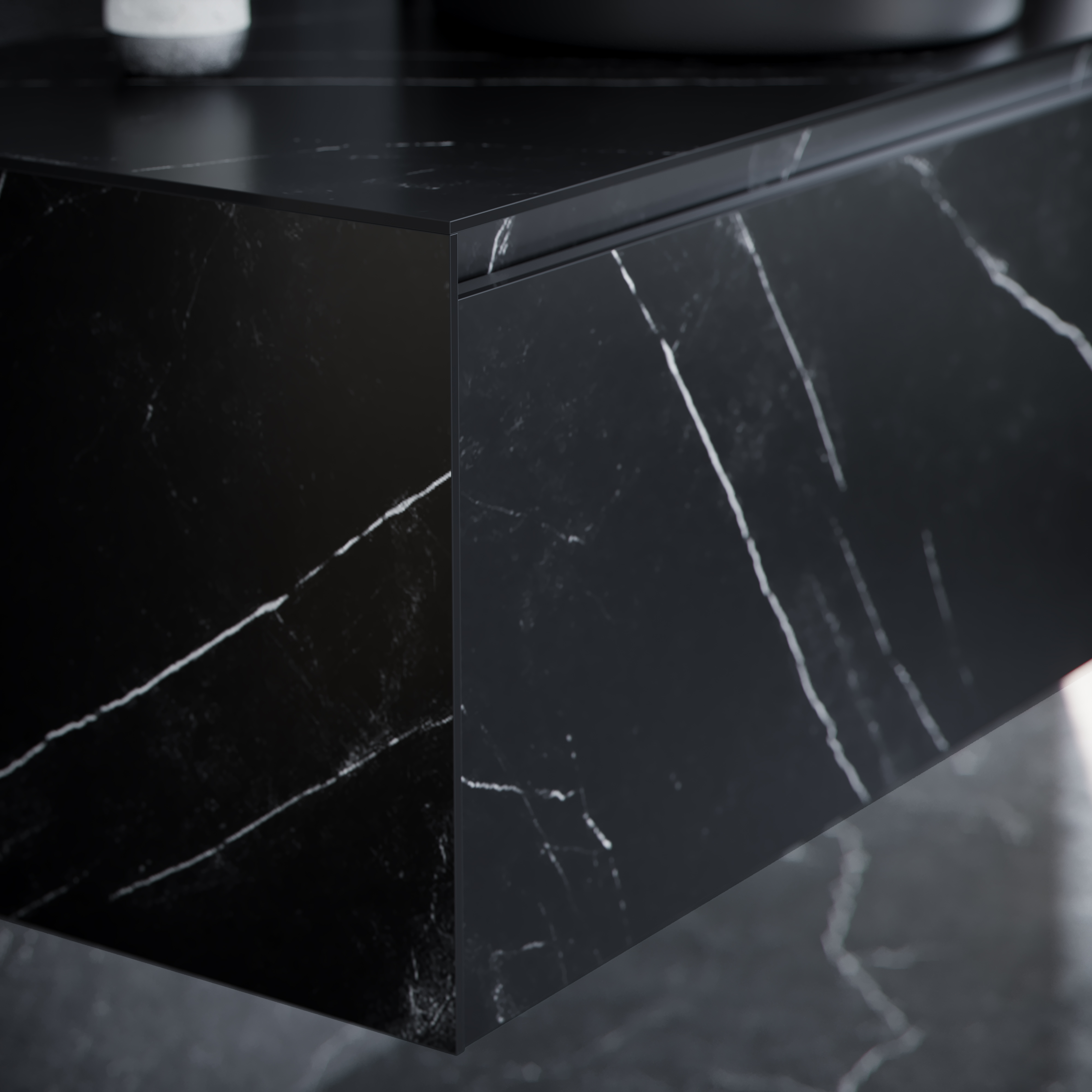 Тумба подвесная Sancos Stone ST120NM 120х40х49.5 (Nero Marquina) со столешницей из керамогранита