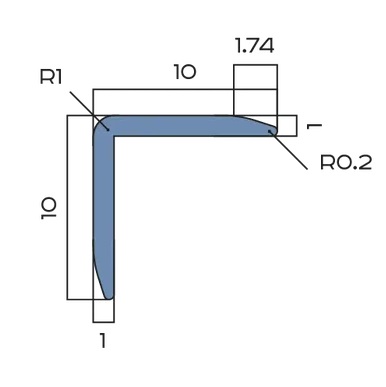 Угол 10x10 мм алюминий Neexy PV60-18 (черный матовый), 2.7 м.