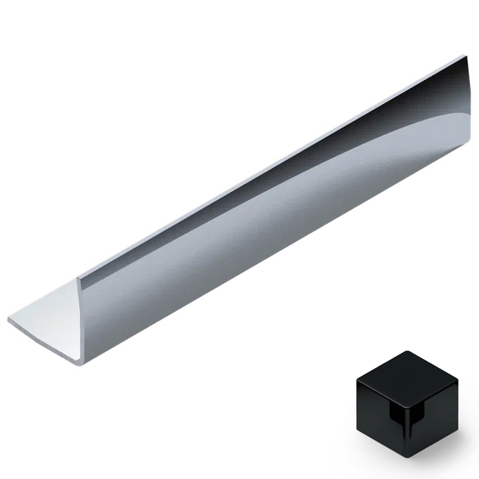 Угол 10x10 мм нержавеющая сталь Neexy PVS98-19 (нерж. сталь черный зеркальный), 2.7 м.