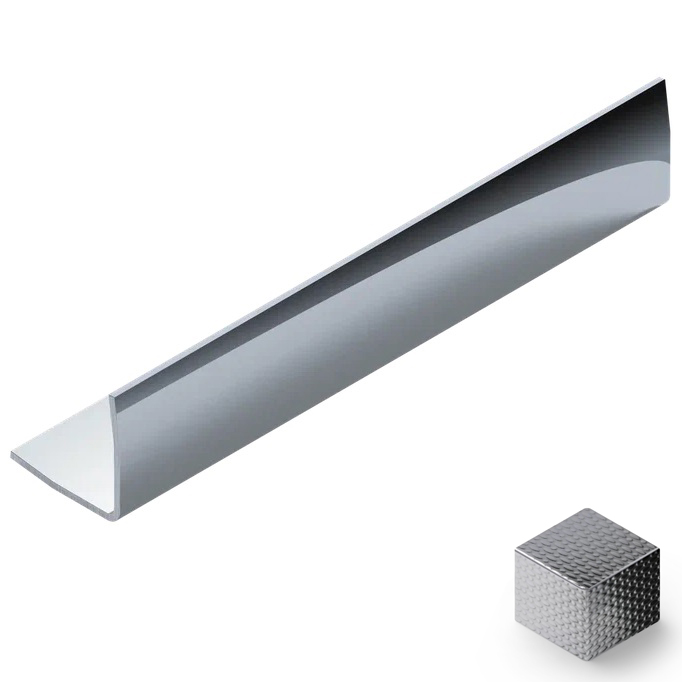 Угол 15x15 мм нержавеющая сталь Neexy PVS99-12 (нерж. сталь тисненый серый), 2.7 м.