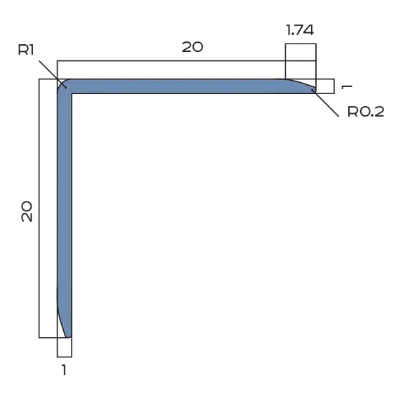 Угол 20x20 мм алюминий Neexy PV63-02 (серебро матовое), 2.7 м.