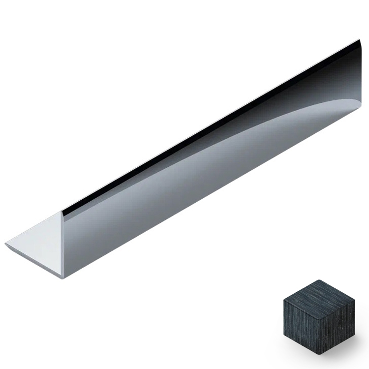 Угол 20x20 мм алюминий Neexy PV63-46 (черный блестящий браш), 2.7 м.