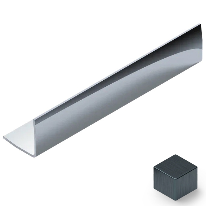 Угол 20x20 мм нержавеющая сталь Neexy PVS100-22 (нерж. сталь антрацит браш), 2.7 м.