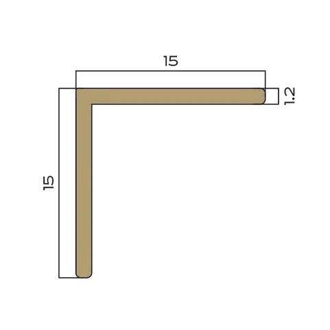 Угол латунь 15x15 мм Neexy PVL73-05 (антик медь светлая), 2.7 м.