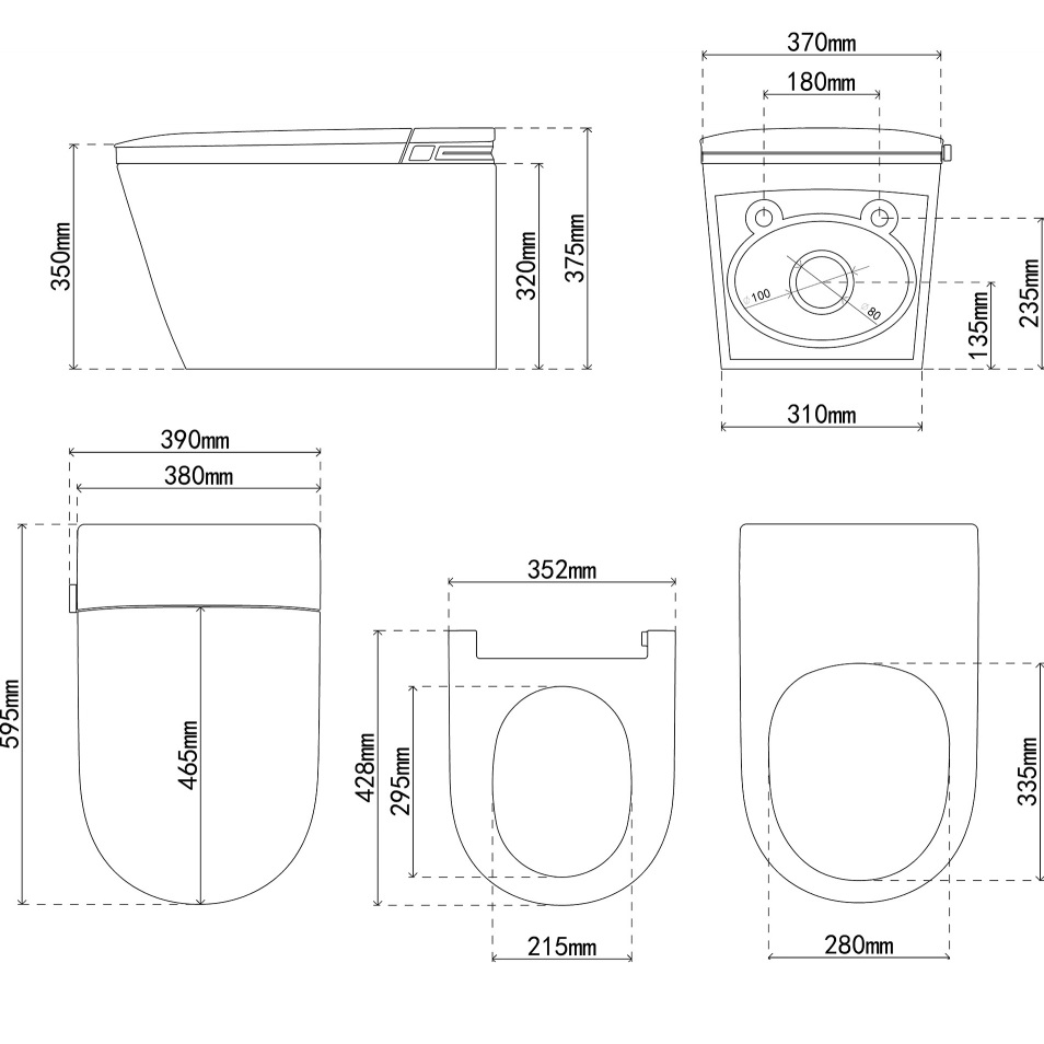 Унитаз-биде подвесной Abber Bequem AC1121S 59.5x39x37.5 (белый), электронный