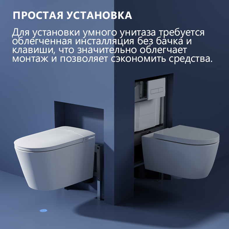 Унитаз-биде подвесной Abber Bequem AC1121S 59.5x39x37.5 (белый), электронный