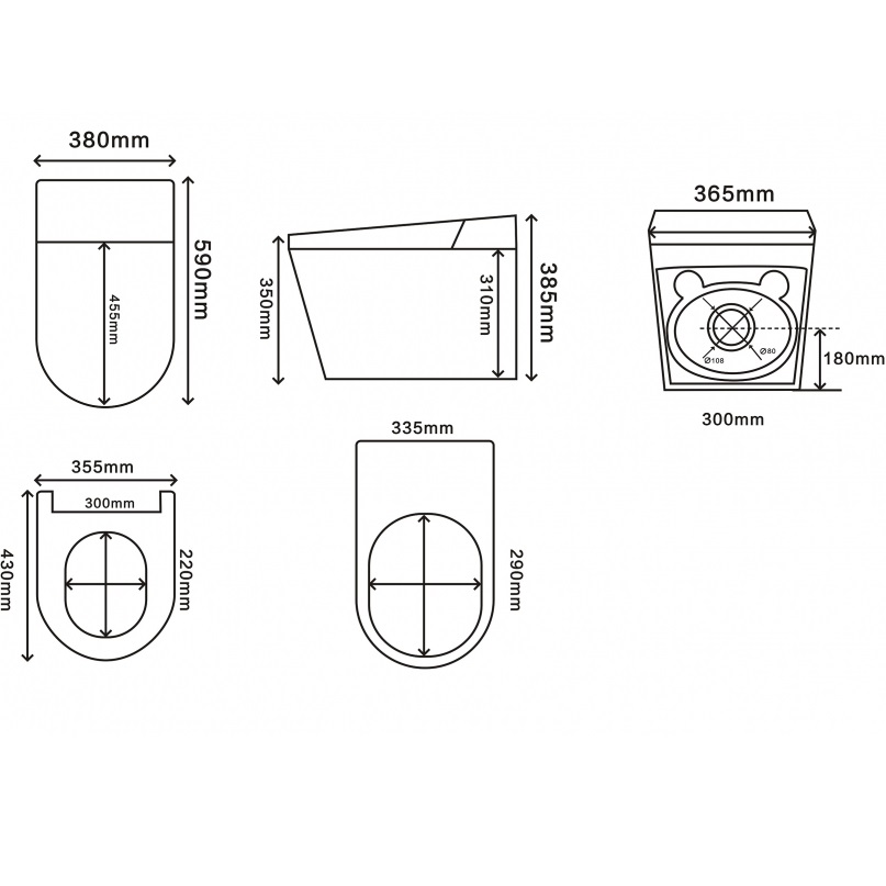 Комплект подвесной унитаз с инсталляцией и кнопкой Abber Bequem AC1132TC-AC0105-AC0121MW (белый, белый матовый)