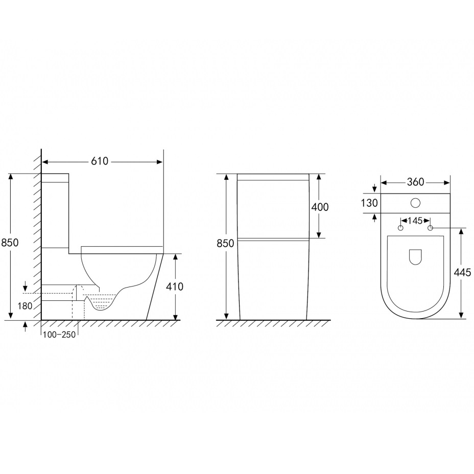 Унитаз компакт Abber Bequem AC1112 61x36x85 (белый), безободковый 