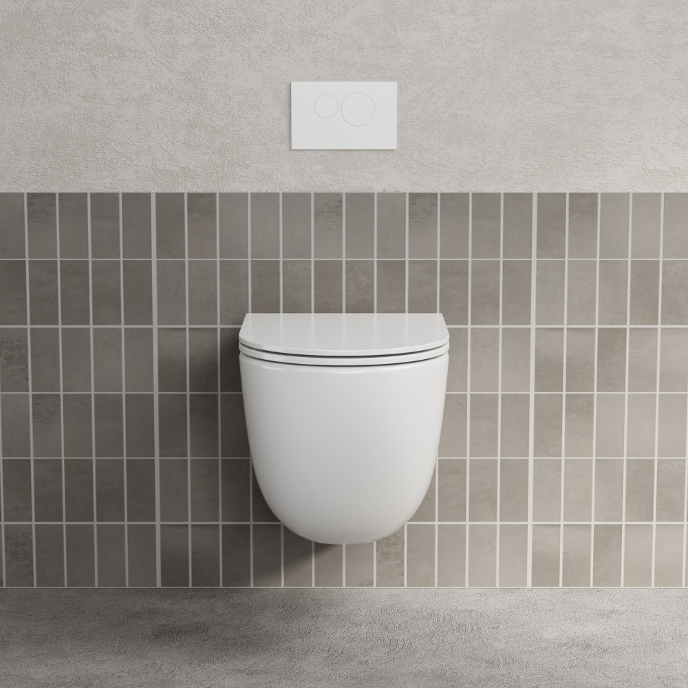 Унитаз подвесной Abber Bequem AC1131TC 49.5x36x38.5 (белый), смыв торнадо