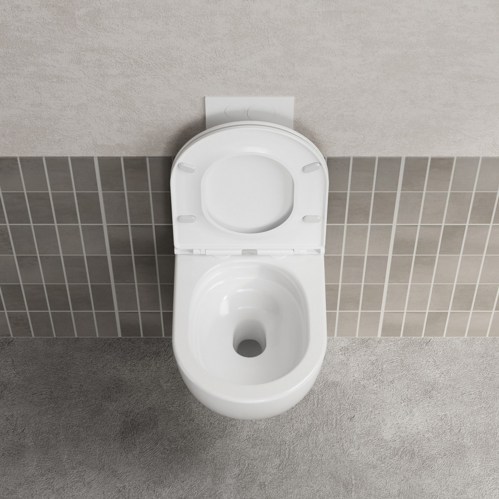 Унитаз подвесной Abber Bequem AC1131TC 49.5x36x38.5 (белый), смыв торнадо