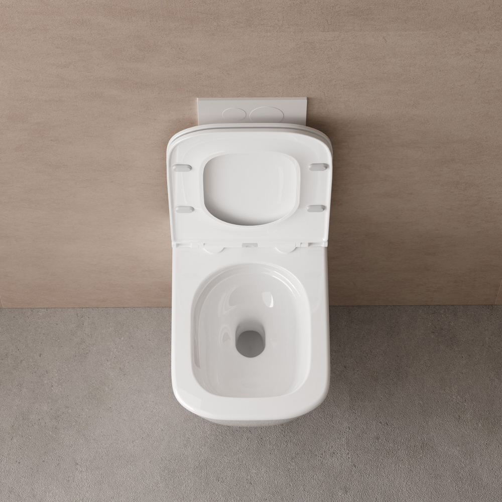 Унитаз подвесной Abber Rechteck AC1220TC 48.5x34.5x40 (белый), смыв торнадо