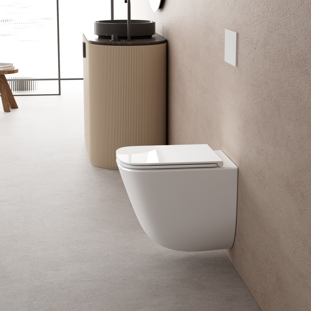 Унитаз подвесной Abber Rechteck AC1220TC 48.5x34.5x40 (белый), смыв торнадо