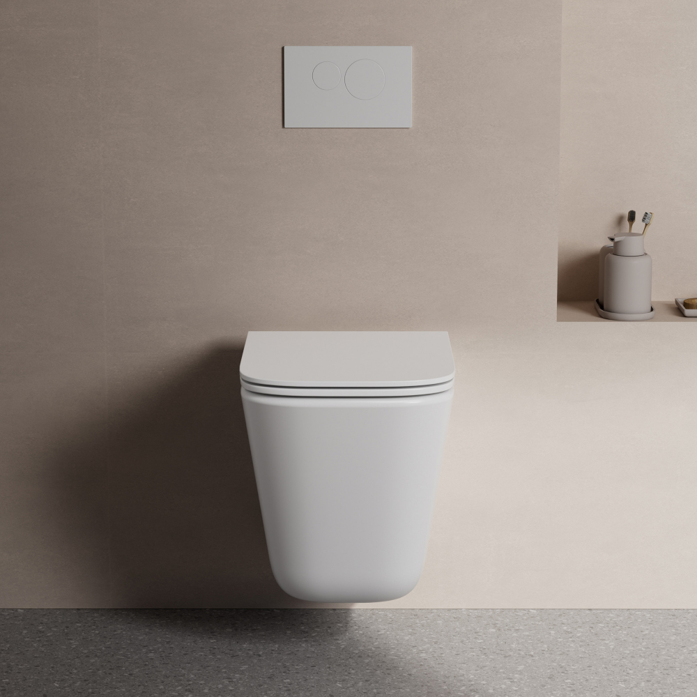 Унитаз подвесной Abber Rechteck AC1219TC 49x34x38.5 (белый), смыв торнадо