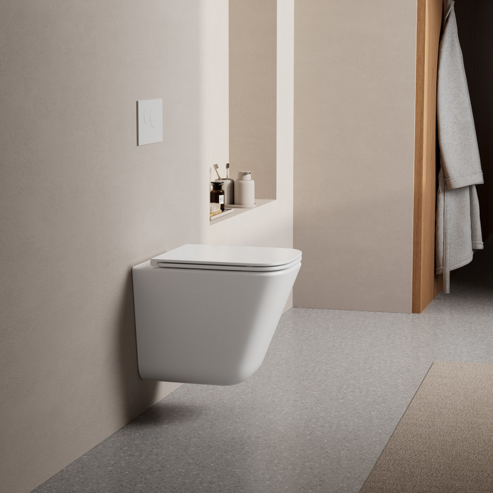 Унитаз подвесной Abber Rechteck AC1219TC 49x34x38.5 (белый), смыв торнадо