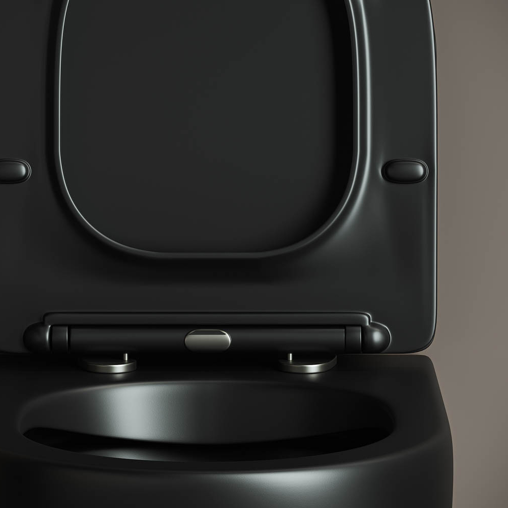 Унитаз подвесной Ceramica Nova Metropol CN4002MB 49х37 с креплением и сиденьем (черный матовый)