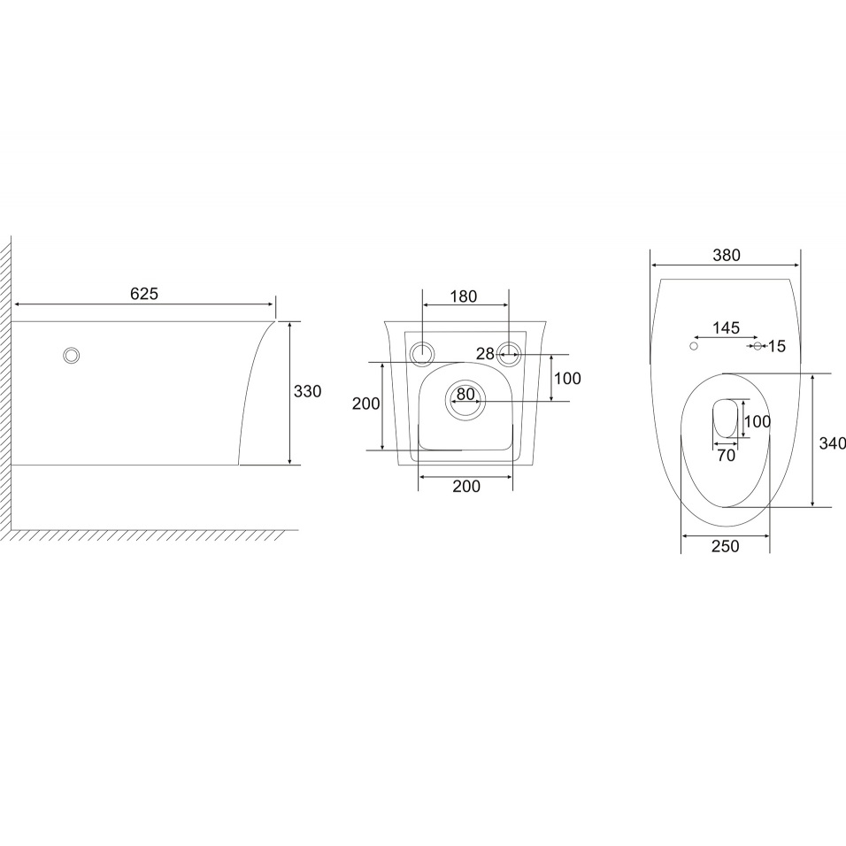 Унитаз подвесной с импульсным смывом Abber Bequem AC1124P 62.5x38x33 (белый)