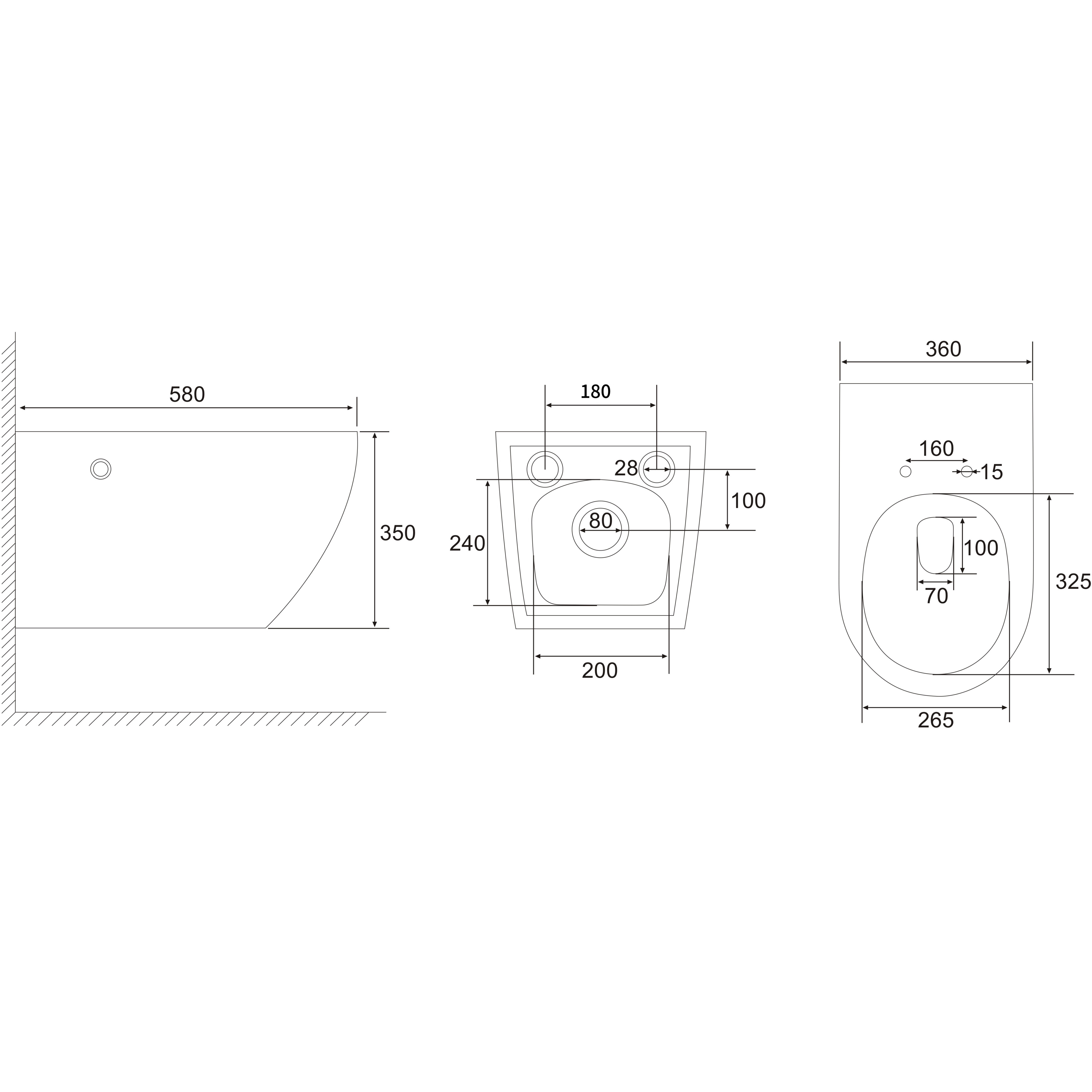 Унитаз подвесной с импульсным смывом Abber Bequem AC1126P 58x36x35 (белый)