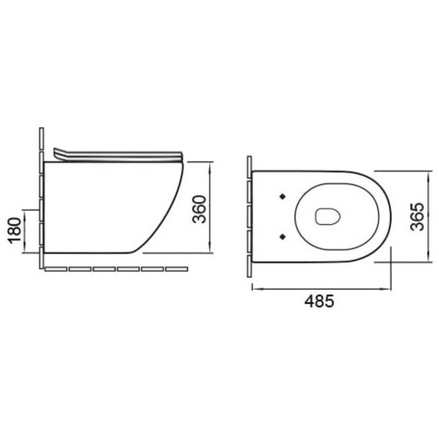 Унитаз подвесной Vincea Globo VT1-14S 48.5x36.5x36 (белый), безободковый с быстросъемным сиденьем