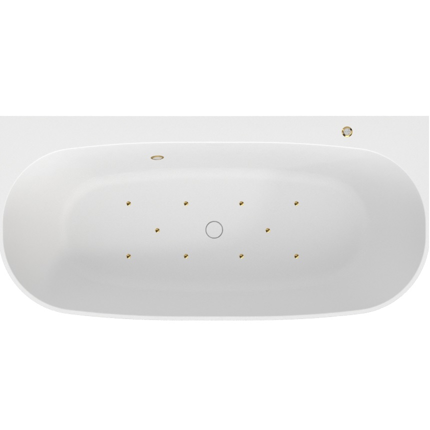 Ванна аэромассажная Whitecross Make AERO 0219.170080.200.AERO.GL 170x80 (белый матовый, золотой), иск. камень