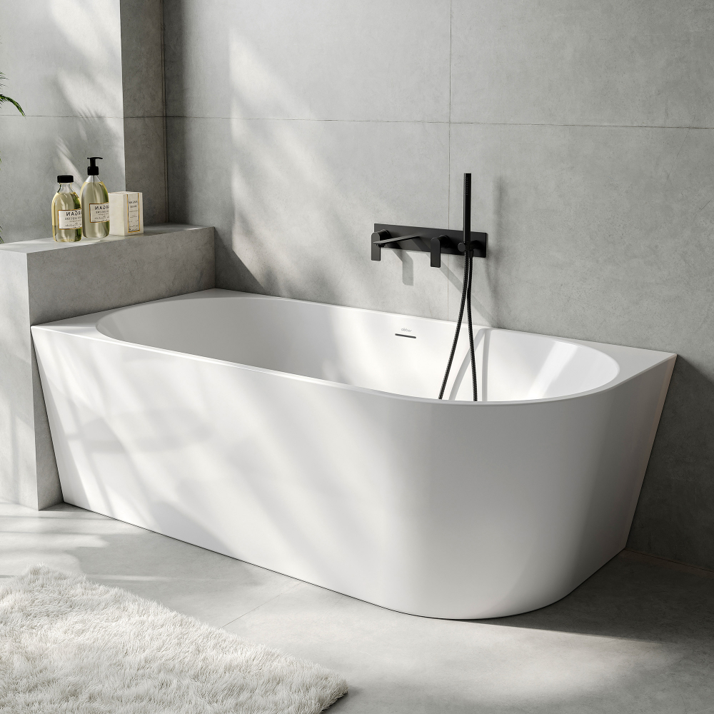 Ванна акриловая, пристенная Abber AB9502-1.8 L 180x80x58 (белый), левая, слив-перелив