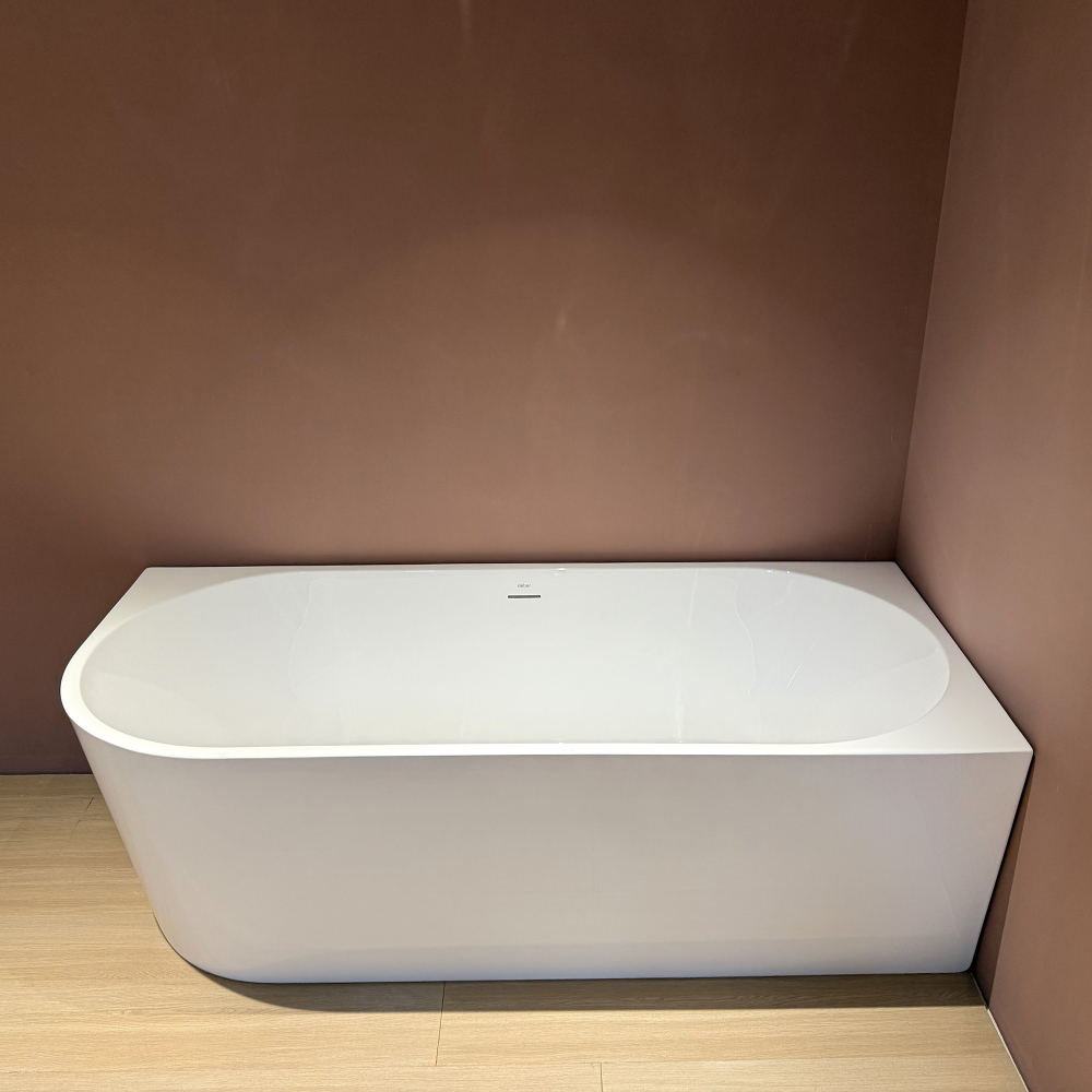 Ванна акриловая, пристенная Abber AB9502-1.8 R 180x80x58 (белый), правая, слив-перелив