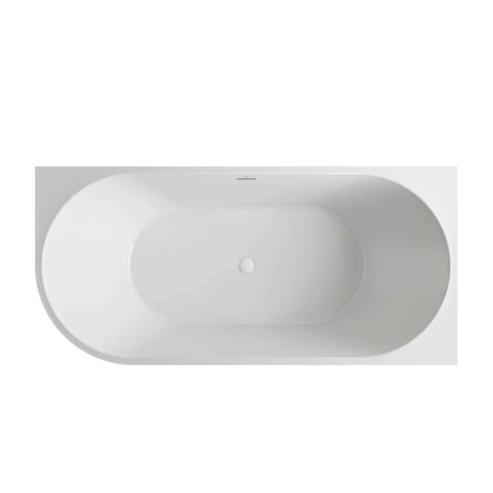 Ванна акриловая, пристенная Abber AB9502-1.8 R 180x80x58 (белый), правая, слив-перелив