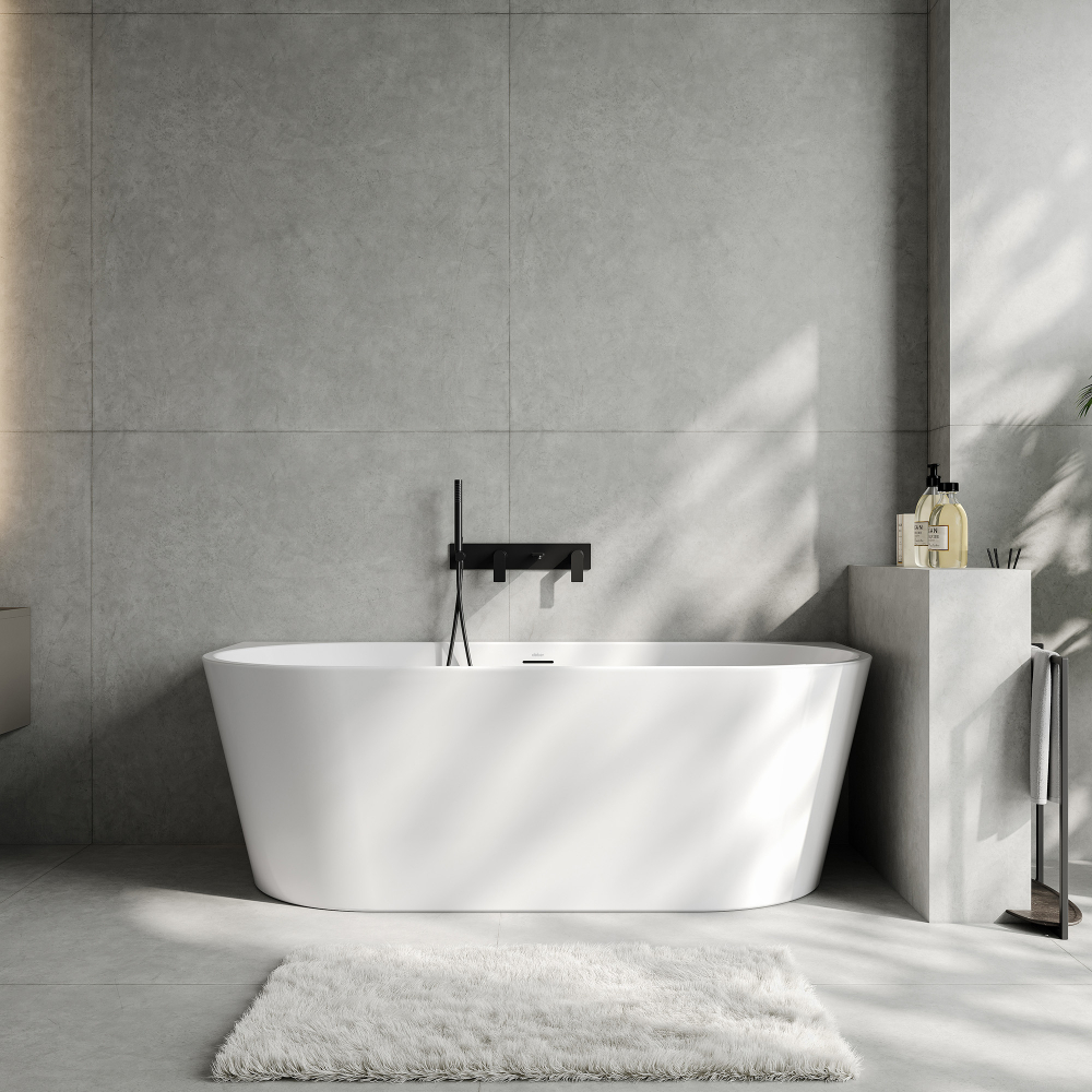 Ванна акриловая, пристенная Abber AB9503-1.4 140x70x58 (белый), слив-перелив