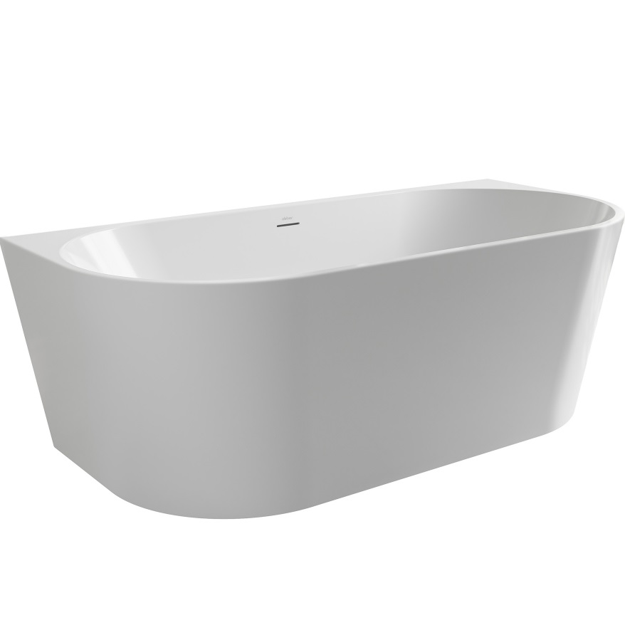 Ванна акриловая, пристенная Abber AB9503-1.4 140x70x58 (белый), слив-перелив